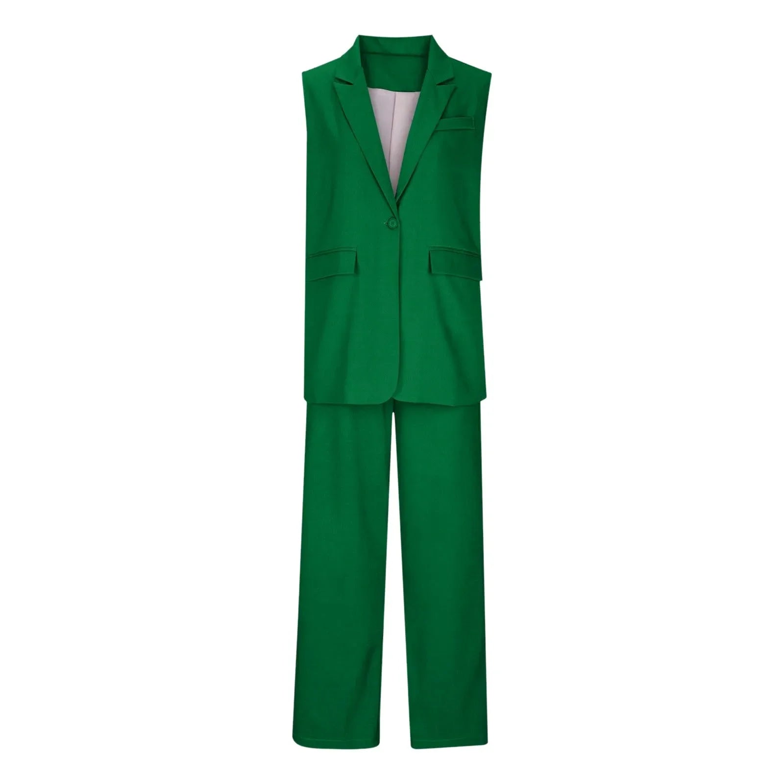 Elegant Women'S 2 Piece Outfits Sleeveless Suit Vest And Wide Leg Pants Business Casual Sets Suit Trousers For Women